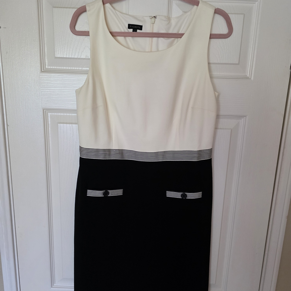 Kasper White Sheath Midi Dress Sleeveless Scoop Neck